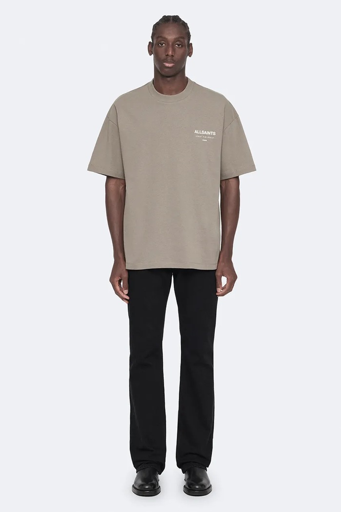 AllSaints Футболка оверсайз для мужчин из хлопка M071PB зелёный SS26