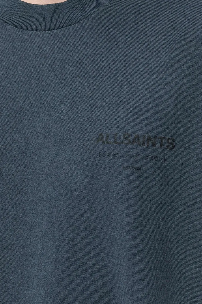AllSaints T-shirt oversize męski bawełniany M071PB niebieski