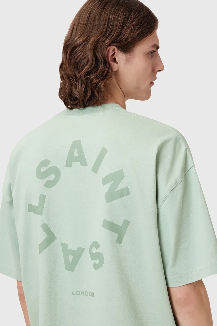 Odzież AllSaints T-shirt bawełniany TIERRA SS CREW M072PB zielony
