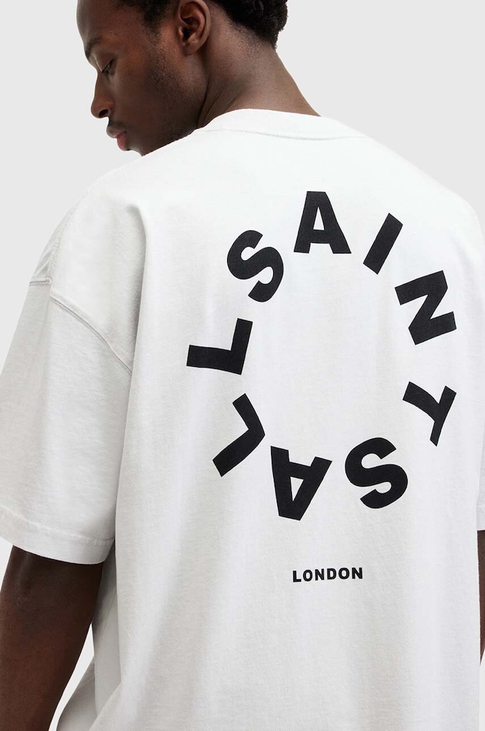 Oblačila Bombažna kratka majica AllSaints TIERRA SS CREW M072PB siva