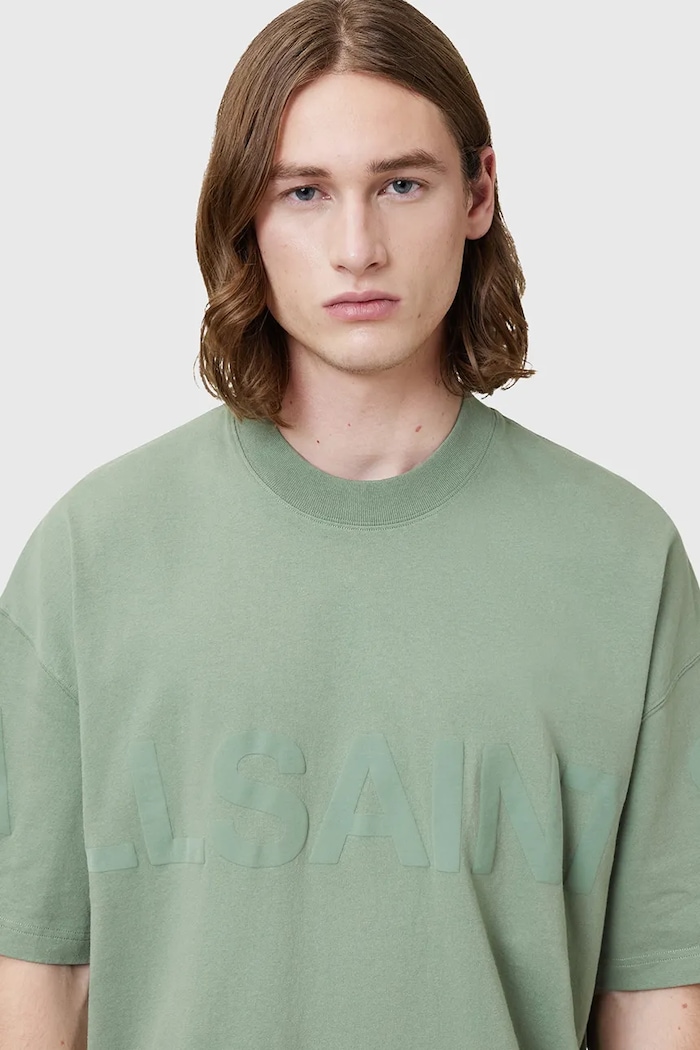 AllSaints t-shirt bawełniany BIGGY M088PB zielony SS26