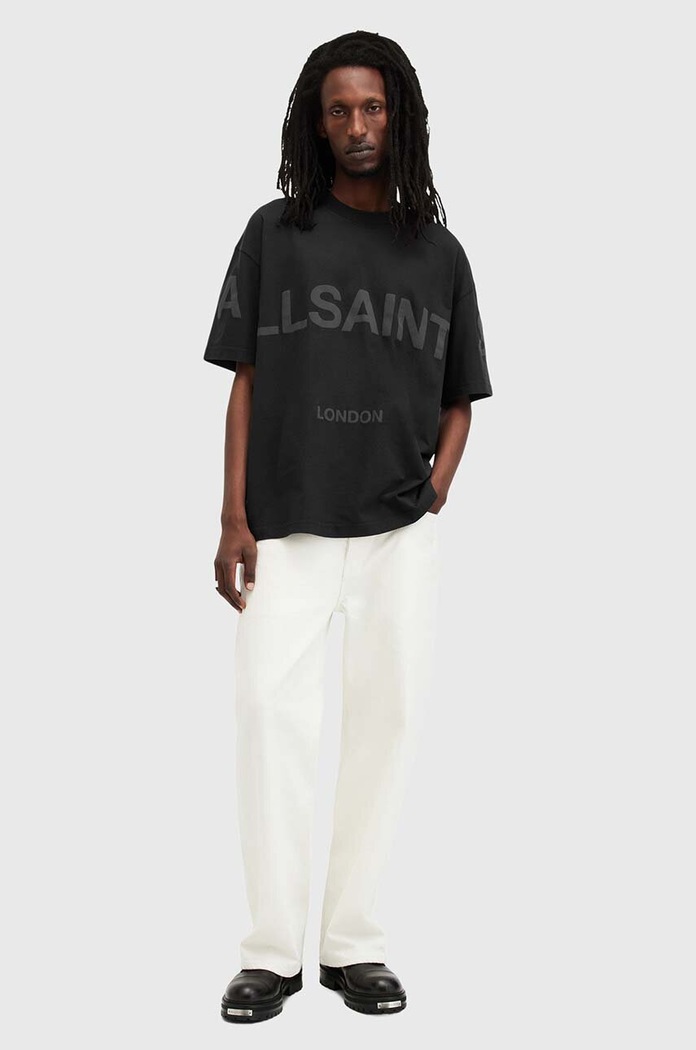 Памучна тениска AllSaints BIGGY черен M088PB