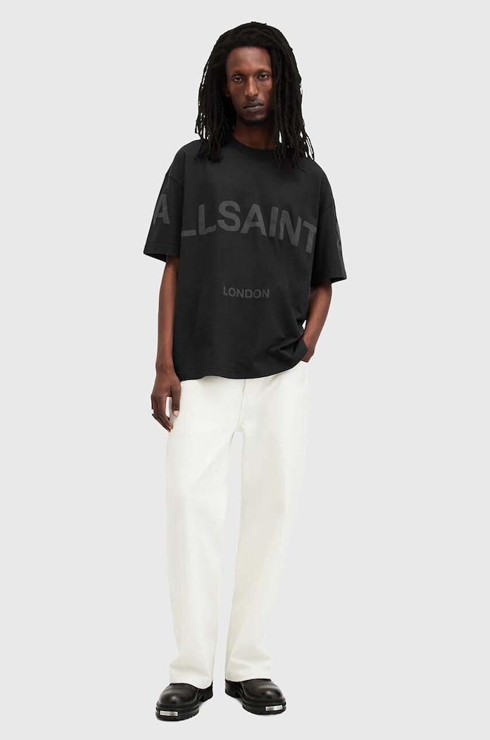 Памучна тениска AllSaints BIGGY черен M088PB