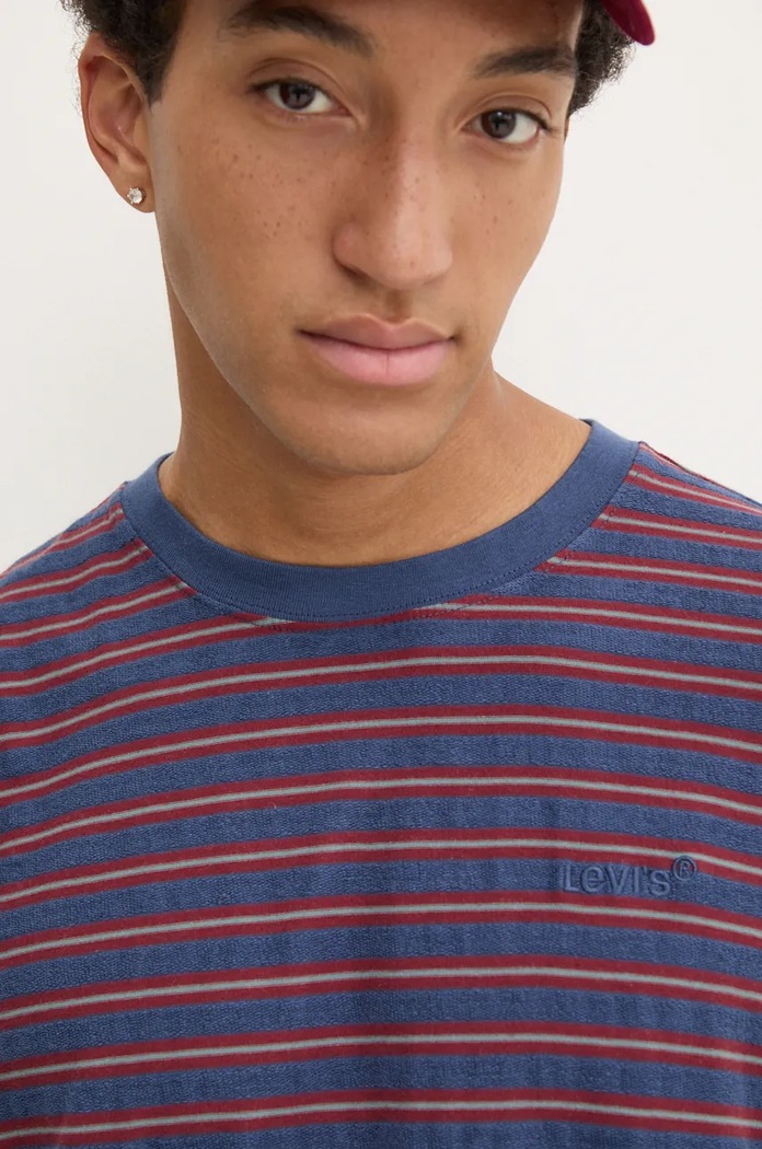 Bavlněné tričko Levi's A0637.0116 námořnická modř