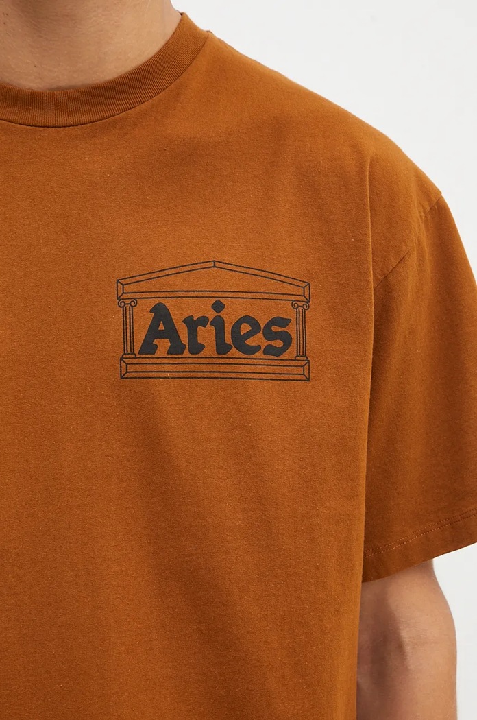 Cotton t-shirt Temple SS Tee Aries AR6000002 brown