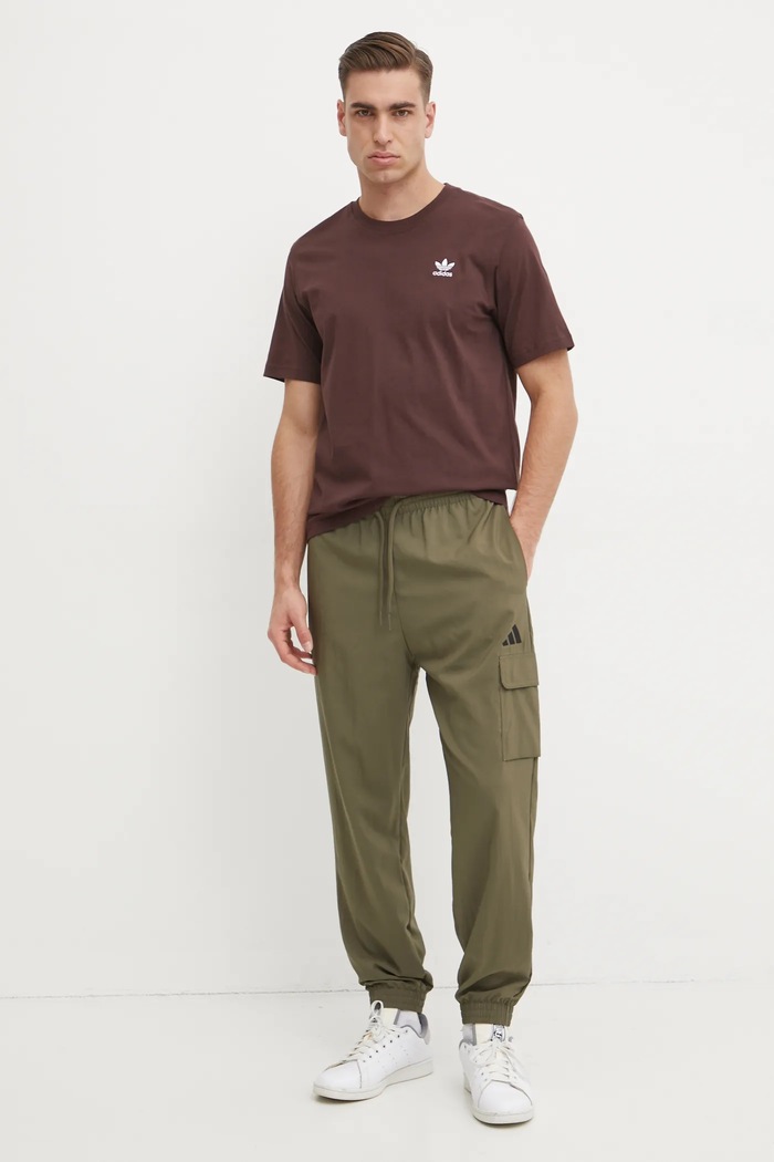 Bavlněné tričko adidas Originals IZ2100 hnědá AW24