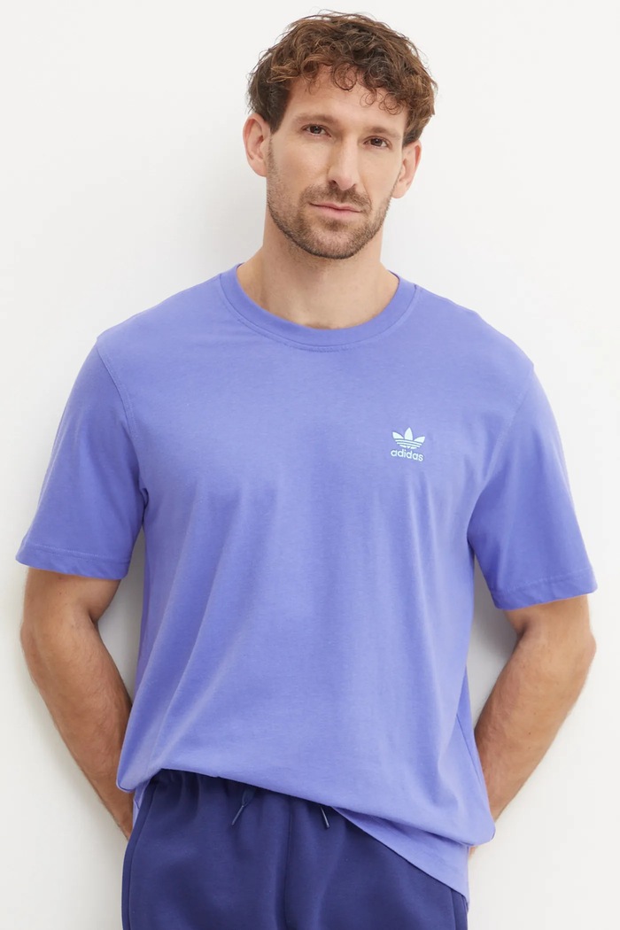 adidas Originals t-shirt bawełniany regular fioletowy IZ2107