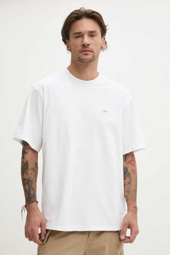 Bavlnené tričko Dickies Clancy Heavyweight Tee relaxed biela DK0A4Z4L