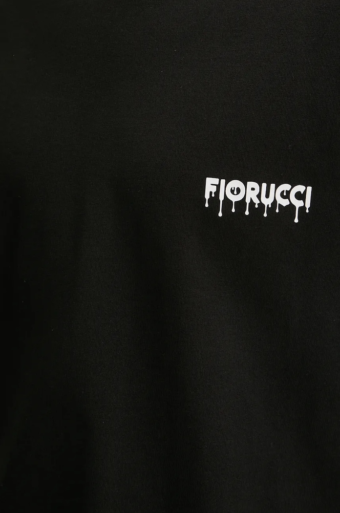 Памучна тениска Fiorucci M01FPTSH103CJ01BK01 черен