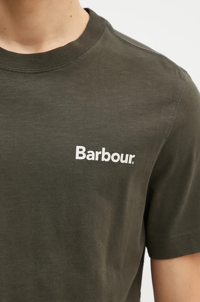 Bavlněné tričko Barbour Pitbright Relaxed zelená MTS1351