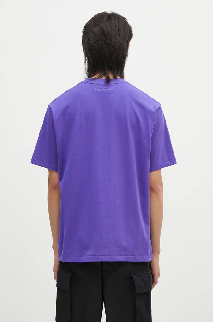 Oblečení Bavlněné tričko A Bathing Ape ONE POINT RELAXED FIT TEE 1K80110345 fialová