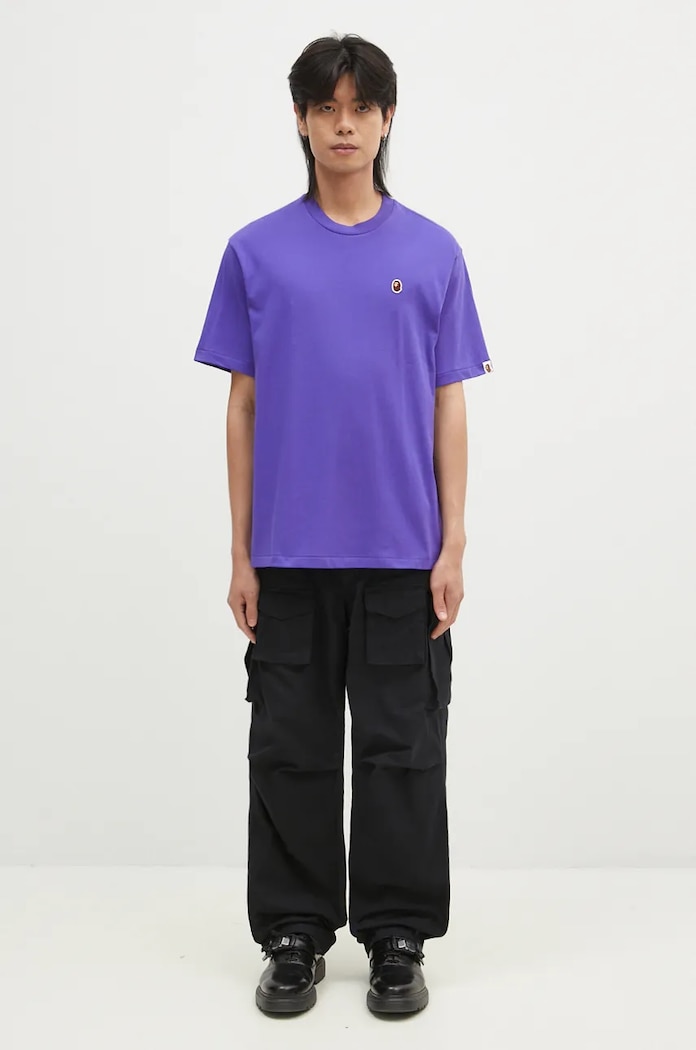 Bavlněné tričko A Bathing Ape ONE POINT RELAXED FIT TEE 1K80110345