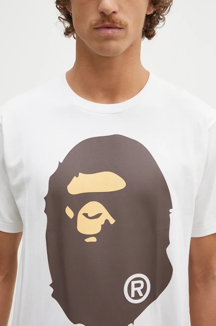 A Bathing Ape cotton t-shirt BIG APE HEAD TEE white 1K80110002