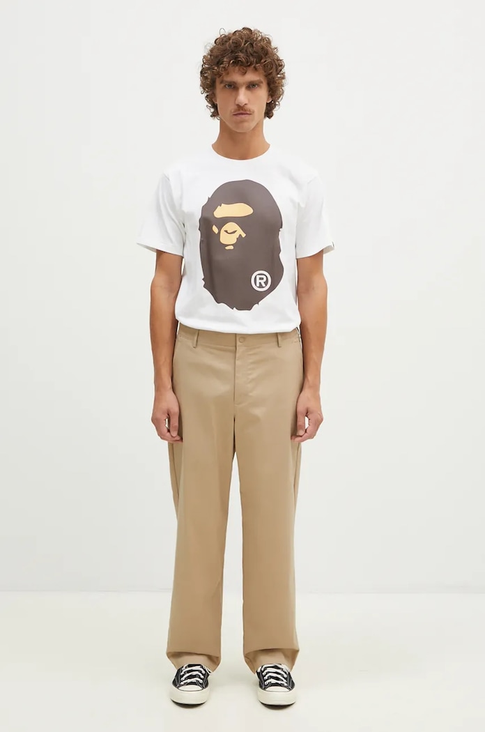 A Bathing Ape cotton t-shirt BIG APE HEAD TEE 1K80110002 white