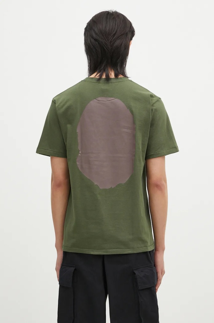 Clothing A Bathing Ape cotton t-shirt BIG APE HEAD TEE 1K80110002 green