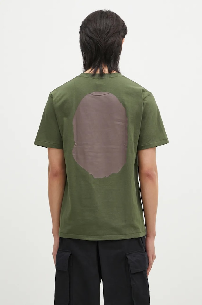 Clothing A Bathing Ape cotton t-shirt BIG APE HEAD TEE 1K80110002 green