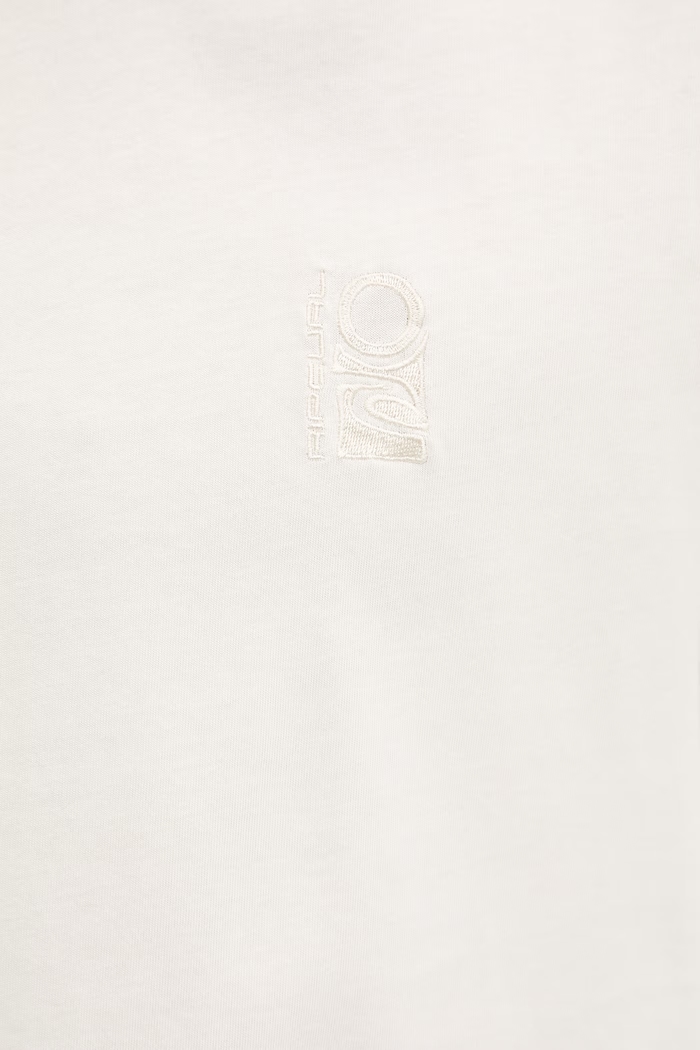 Rip Curl T-shirt męski bawełniany SEARCH EMBROIDERY 0JCMTE beżowy