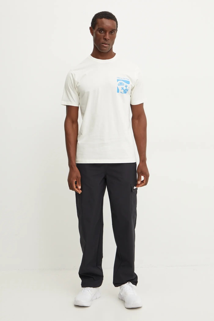 Bavlněné tričko Ellesse SKISETTA SHX20961 béžová AW24