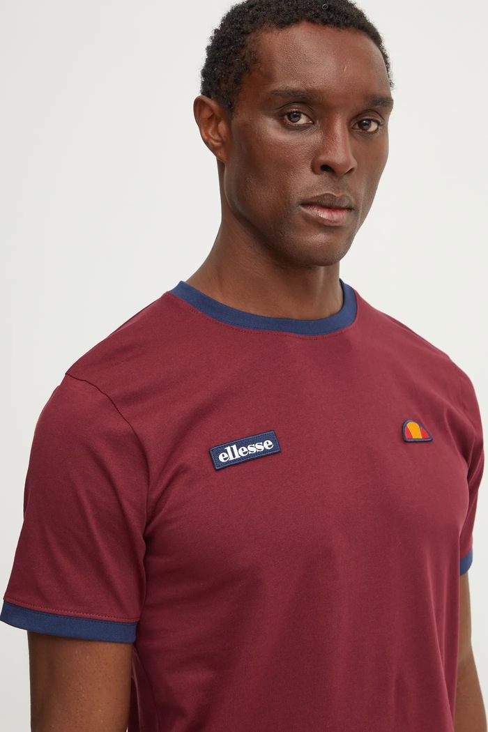 Bavlněné tričko Ellesse FERDORINI burgundské SHR12637