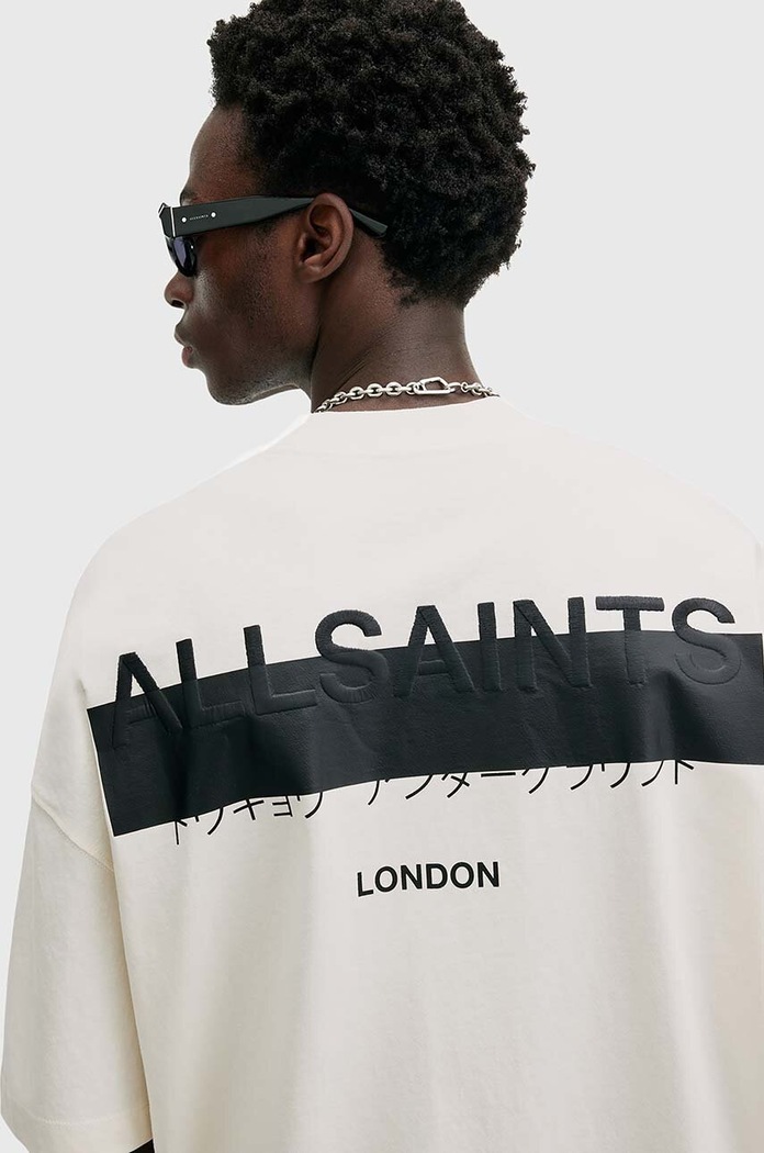 Дрехи Памучна тениска AllSaints REDACT SS CREW M002PC бял