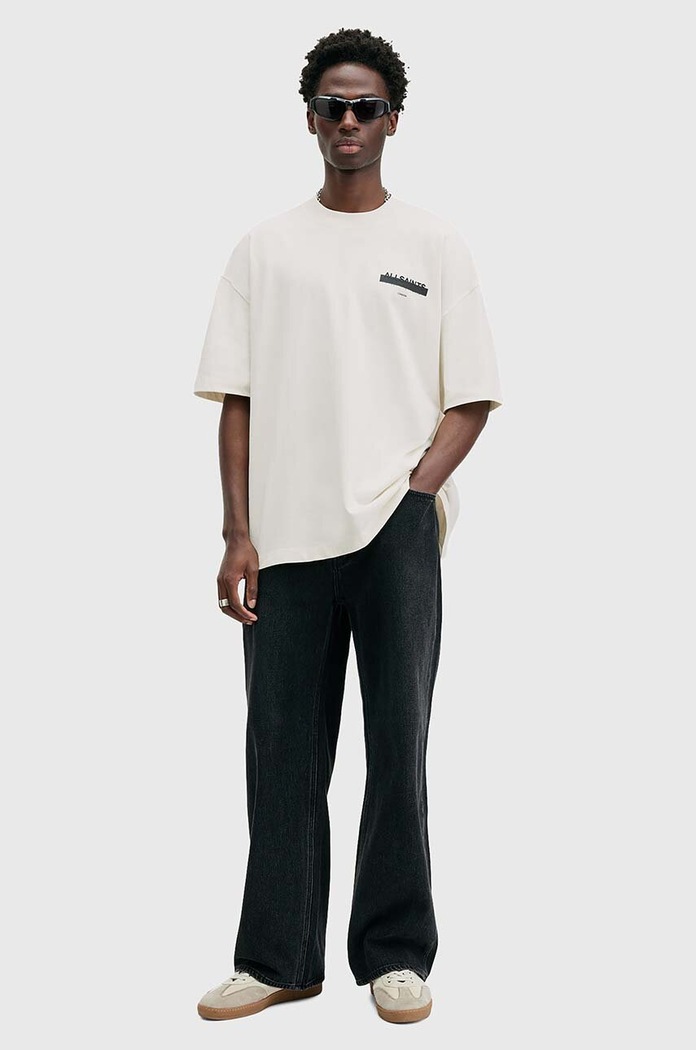 Памучна тениска AllSaints REDACT SS CREW M002PC бял