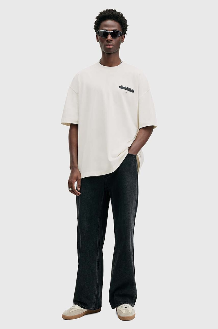 Памучна тениска AllSaints REDACT SS CREW M002PC бял