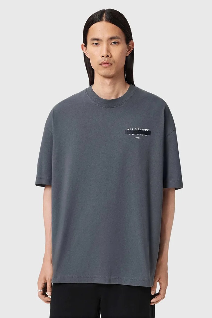 Бавовняна футболка AllSaints REDACT SS CREW бавовна сірий M002PC