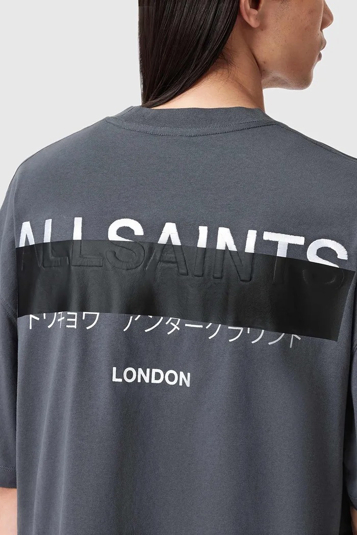 Одяг Бавовняна футболка AllSaints REDACT SS CREW M002PC сірий