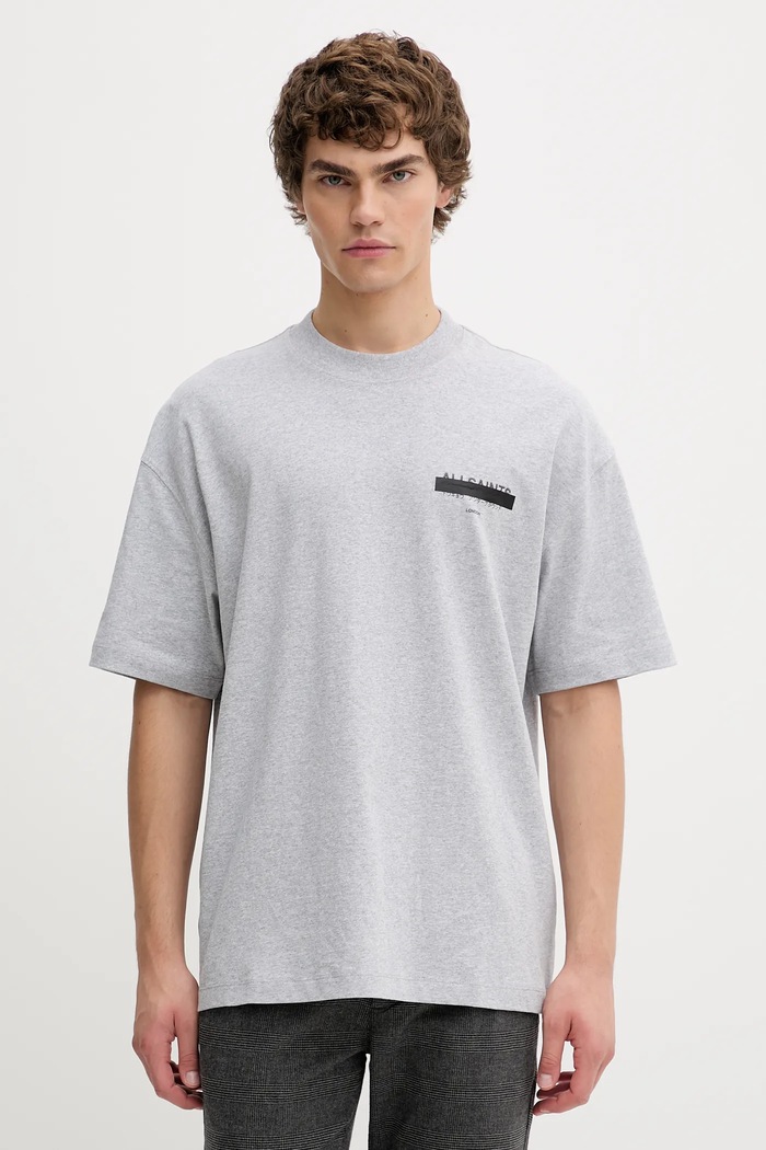 Ρούχα Βαμβακερό μπλουζάκι AllSaints REDACT SS CREW M002PC γκρί