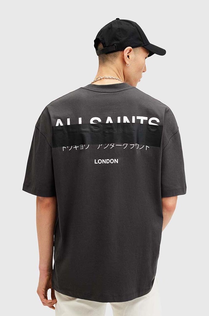 AllSaints t-shirt bawełniany REDACT SS CREW M002PC czarny SS26