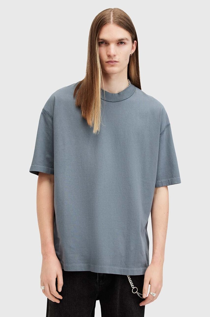 AllSaints T-shirt bawełniany ISAC SS CREW niebieski M024JB