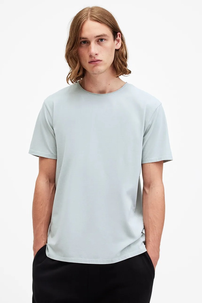 AllSaints tricou din bumbac BODEGA SS CREW uni gri M026JB