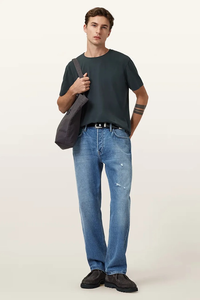 Bavlněné tričko AllSaints BODEGA SS CREW šedá M026JB
