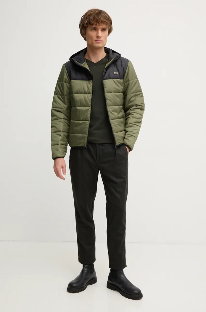 Pamučna majica Lacoste TH5077 zelena SS25