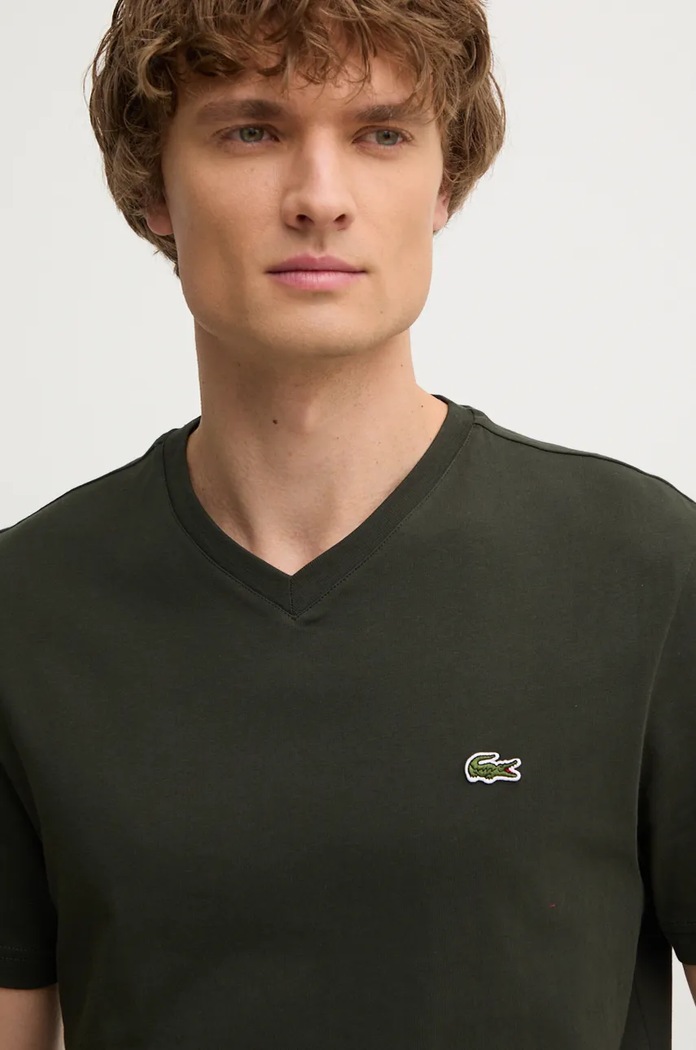 Pamučna majica Lacoste zelena TH5077