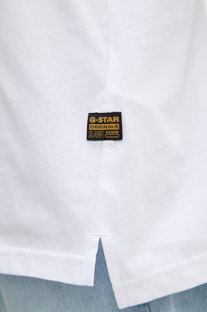 G-Star longsleeve bawełniany D25076.336 biały