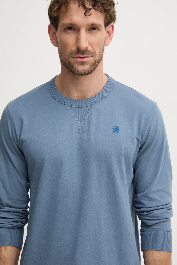 G-Star longsleeve bawełniany niebieski D25076.336