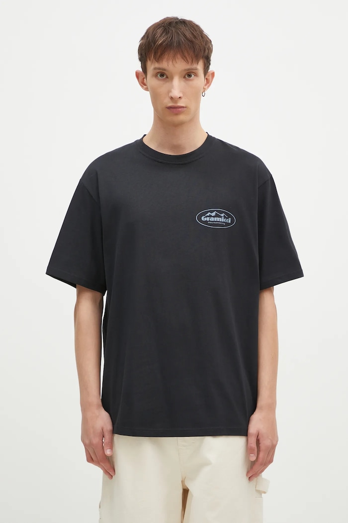 Gramicci t-shirt bawełniany Mountaineering Tee nadruk czarny G4FU.T096