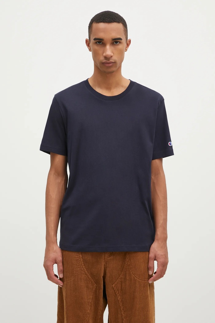 Champion t-shirt in cotone Crewneck regolare blu navy 220713