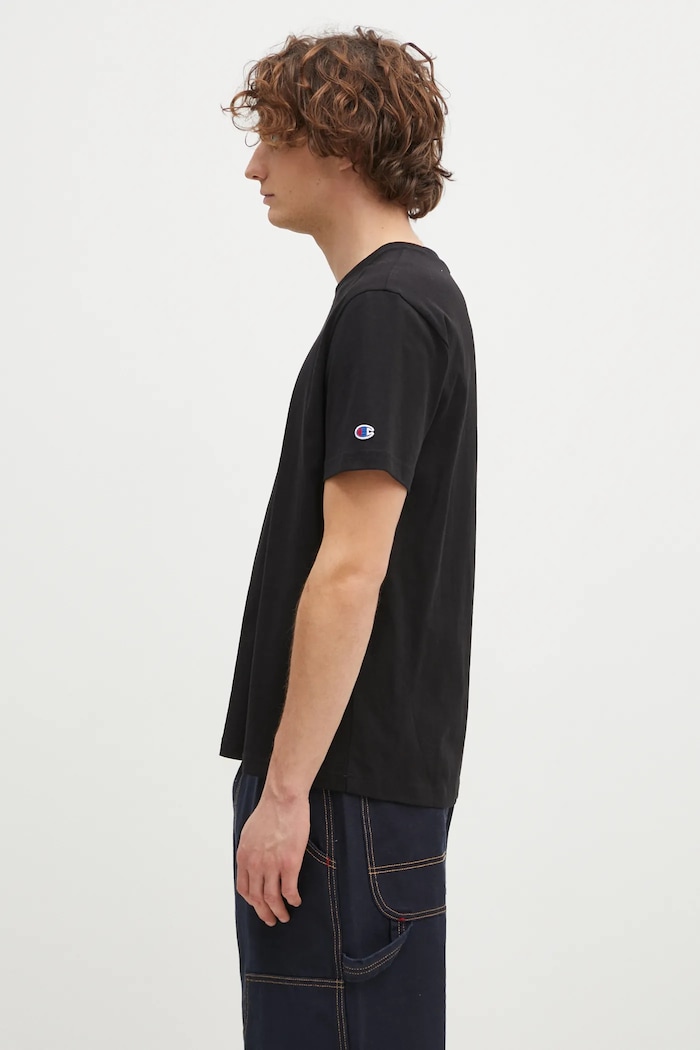 Хлопковая футболка Champion Crewneck 220713 чёрный AW24