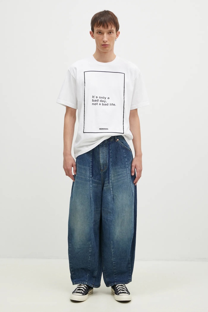 NEIGHBORHOOD t-shirt bawełniany Tee SS-15 242PCNH.ST15 biały
