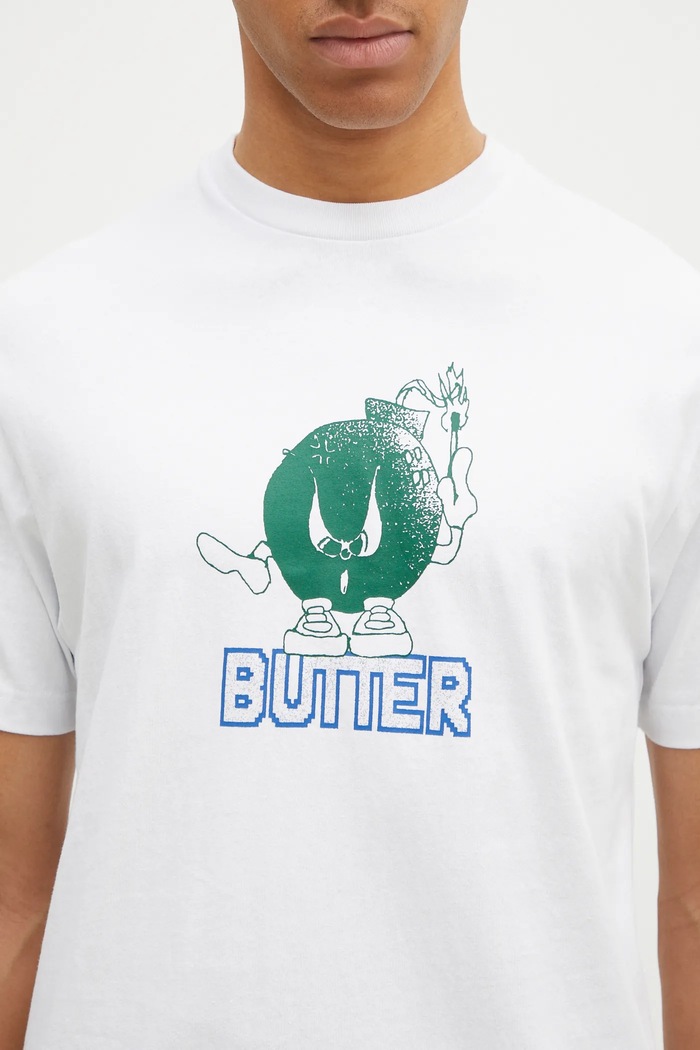 Bavlněné tričko Butter Goods Bomb Tee bílá BG243100