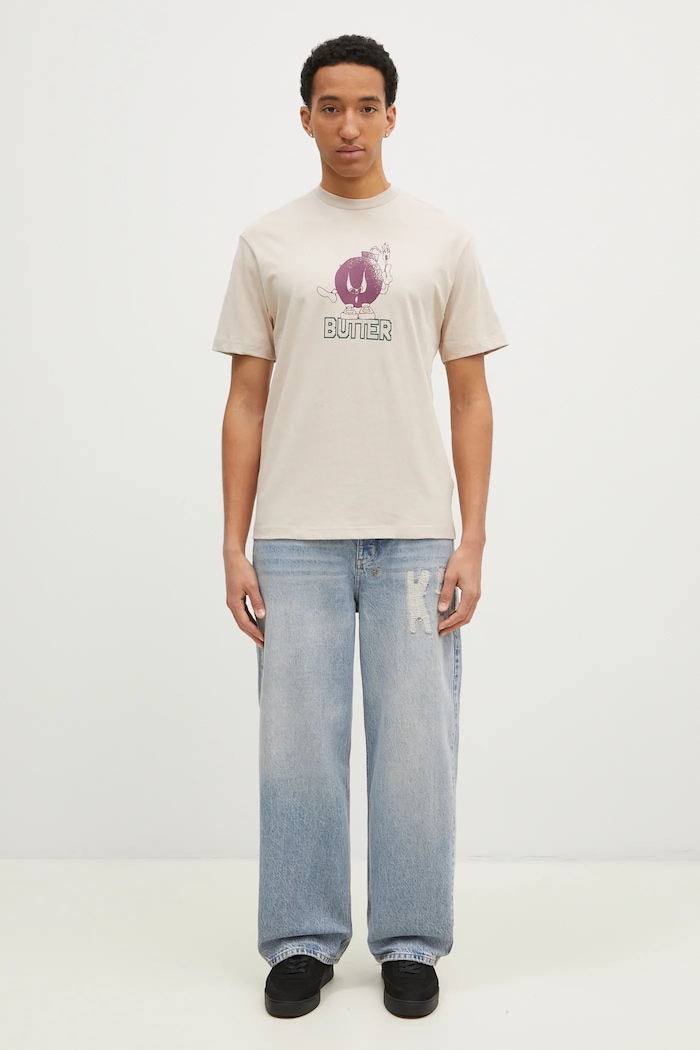 Хлопковая футболка Butter Goods Bomb Tee BG243100 бежевый