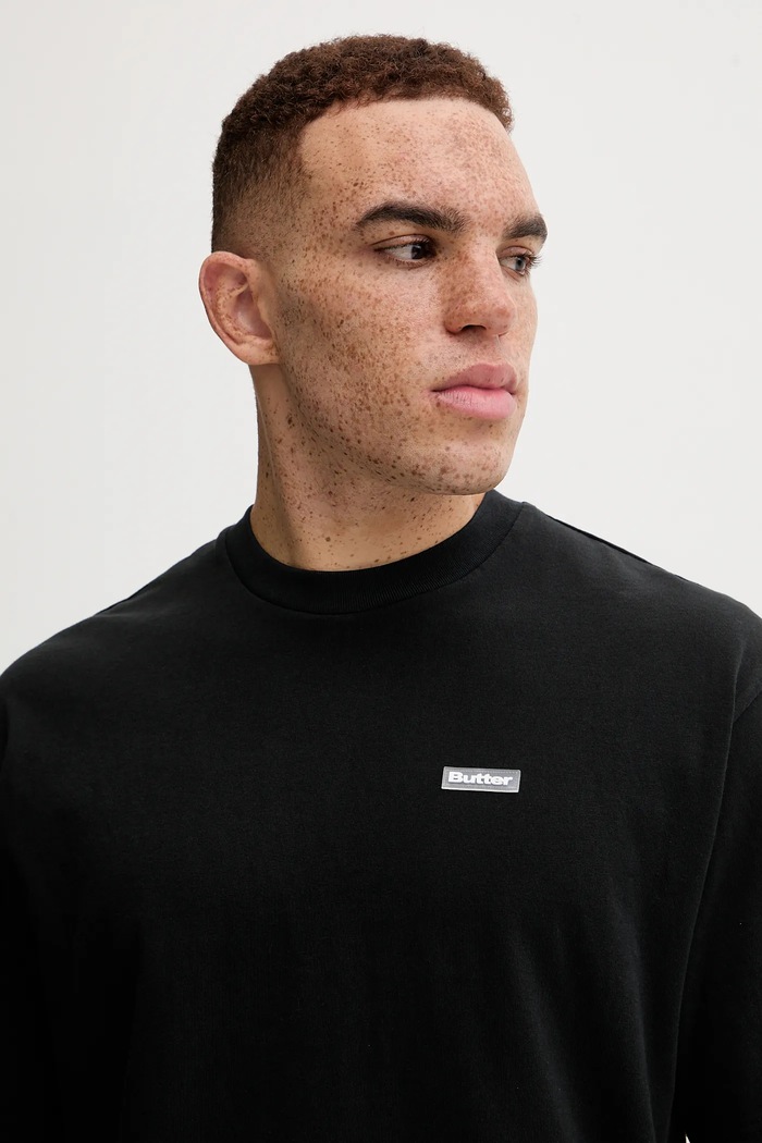 Butter Goods tricou din bumbac Basic Tee negru BG243110