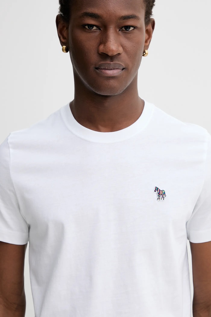 Bavlněné tričko PS Paul Smith bílá M2R.010R.KZEBRA