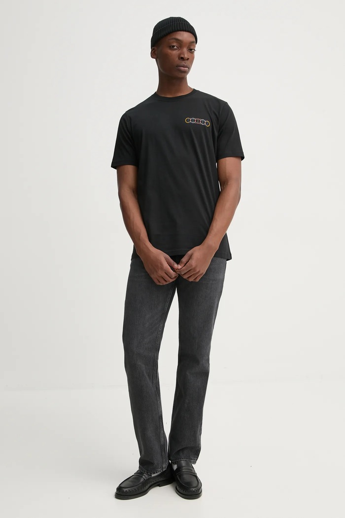PS Paul Smith Βαμβακερό μπλουζάκι PS Paul Smith M2R.011R.PP5084 μαύρο SS25