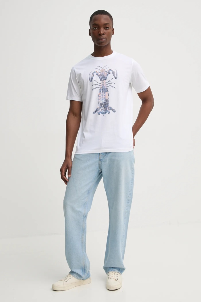 Памучна тениска PS Paul Smith M2R.011R.PP5087 бял SS25