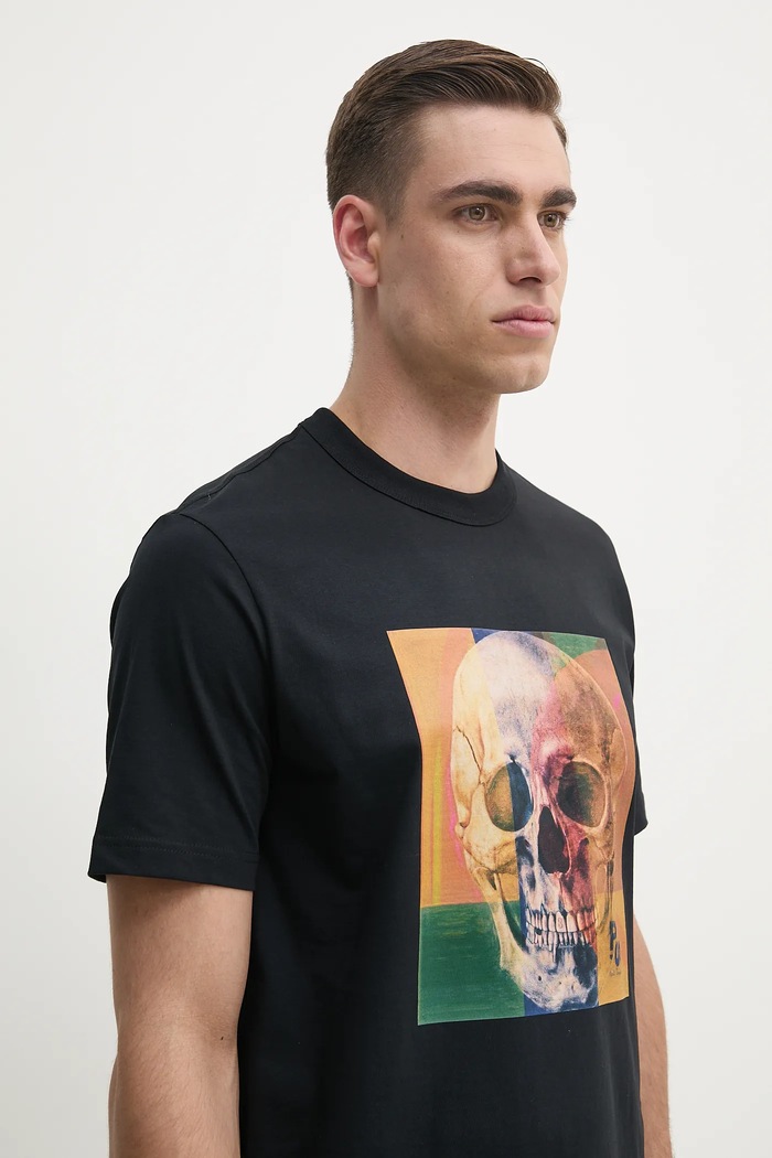 Памучна тениска PS Paul Smith черен M2R.220X.PP4703