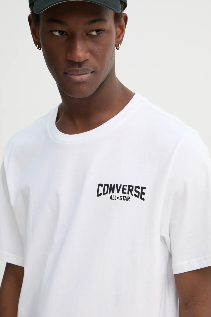 Bavlněné tričko Converse béžová 10027561.A02