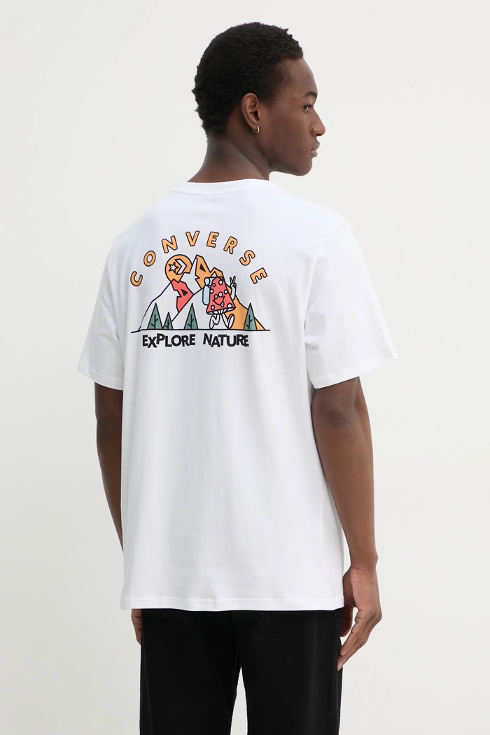 Odzież Converse t-shirt bawełniany 10027097.A02 beżowy